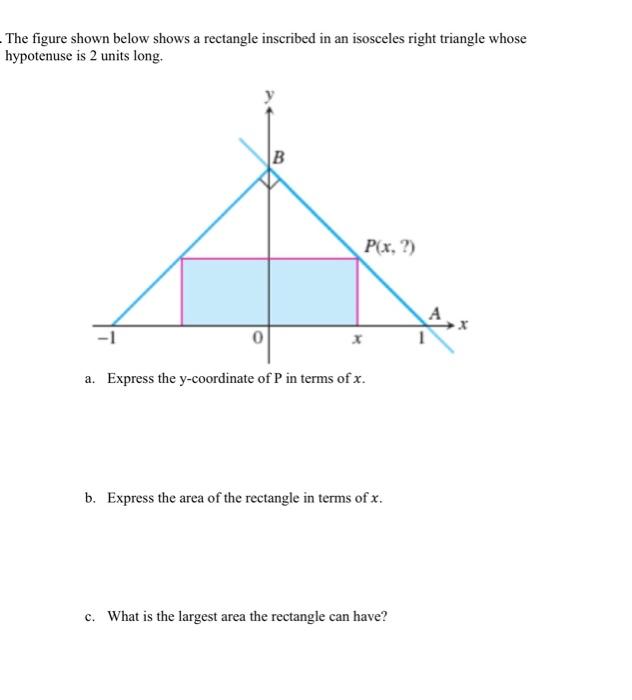 Solved The figure shown below shows a rectangle inscribed in | Chegg.com