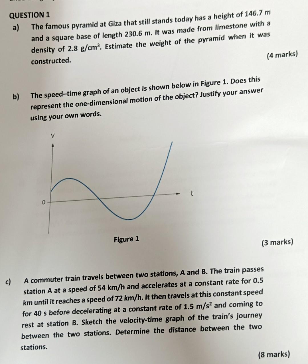 Solved QUESTION 1 a) The famous pyramid at Giza that still | Chegg.com