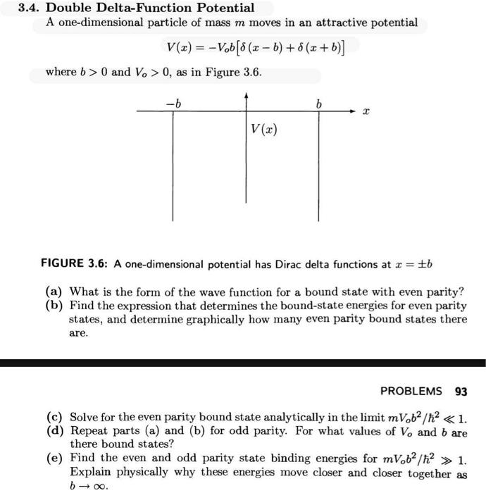 Solved 3.4. Double Delta-Function Potential A | Chegg.com