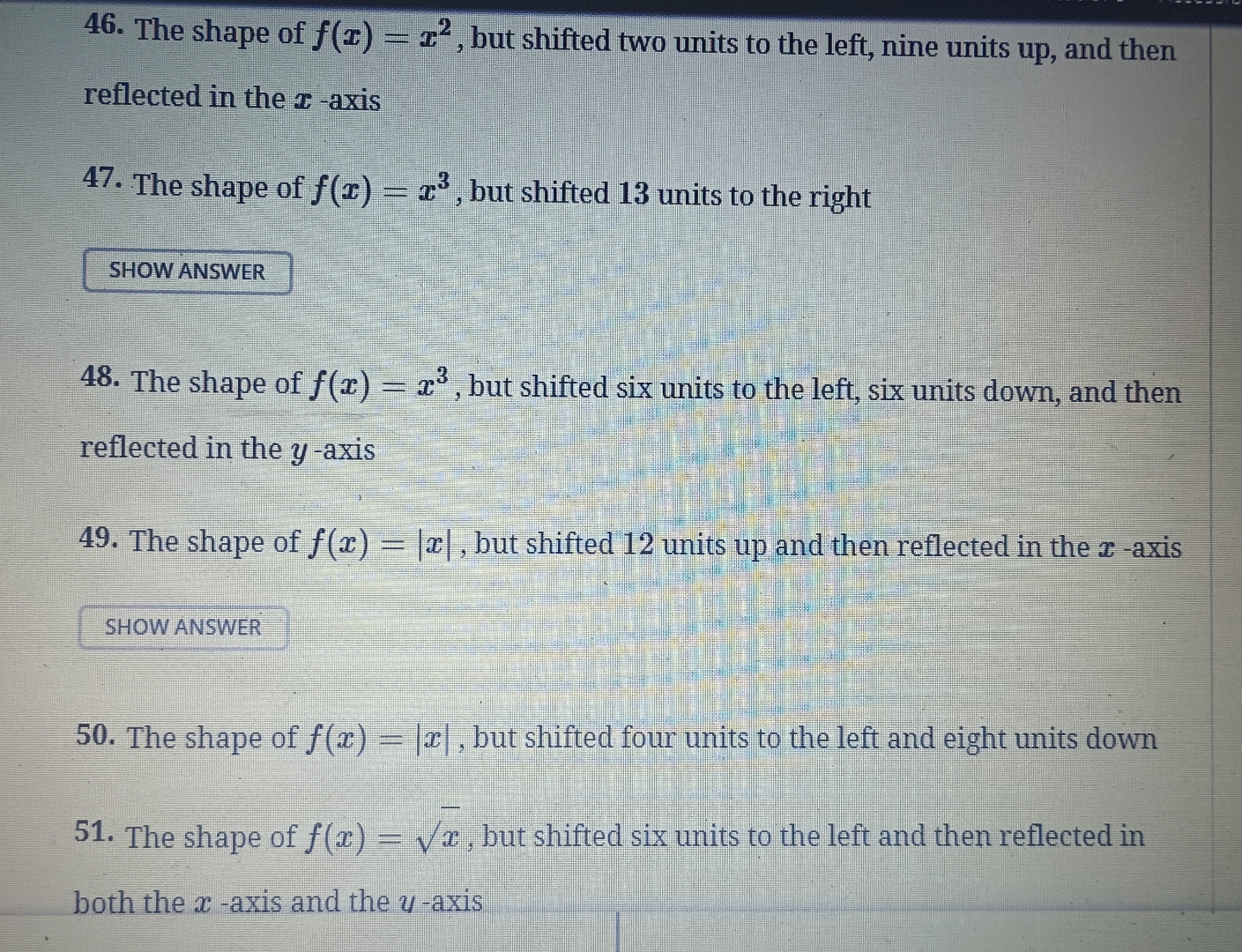 Solved writing an equation from a description number 46 | Chegg.com