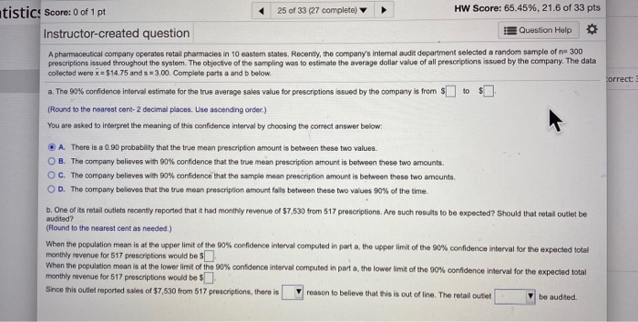 Solved Save Homework: Module 6- Confidence Interval for | Chegg.com