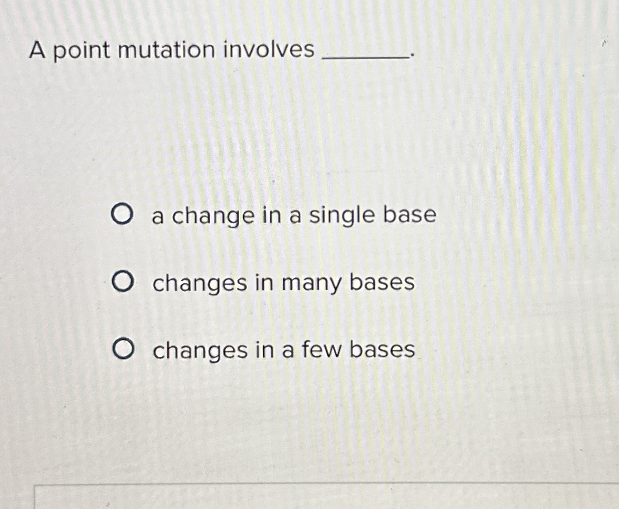 Solved A point mutation involvesa change in a single | Chegg.com