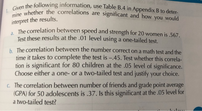 Solved wing information, use Table B.4 in Appendix B to | Chegg.com
