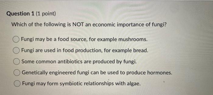 Solved Question 1 (1 point) Which of the following is NOT an | Chegg.com