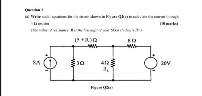 Solved (a) Write nodal equations for the circuit shown in | Chegg.com