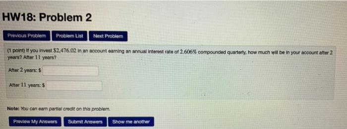 Solved HW18: Problem 2 Previous Problem Problem List Next | Chegg.com