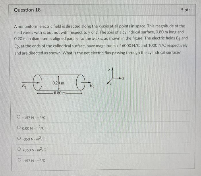 Solved A Nonuniform Electric Field Is Directed Along The 6144