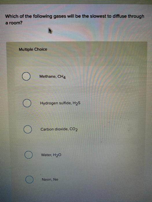Solved Which of the following gases will be the slowest to