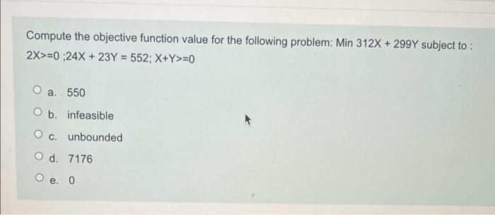 Solved Compute the objective function value for the | Chegg.com