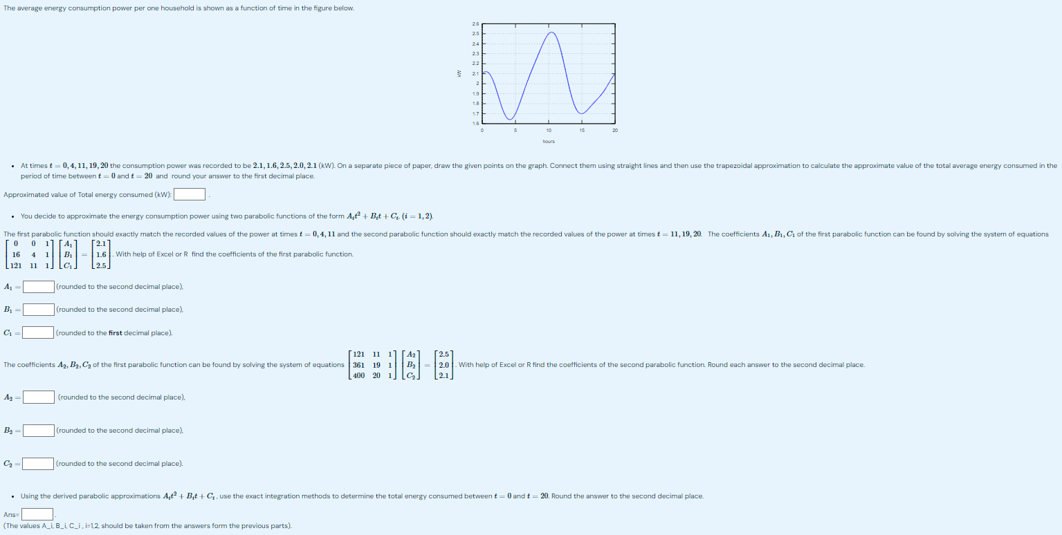 Solved The average energy consumption power per one | Chegg.com