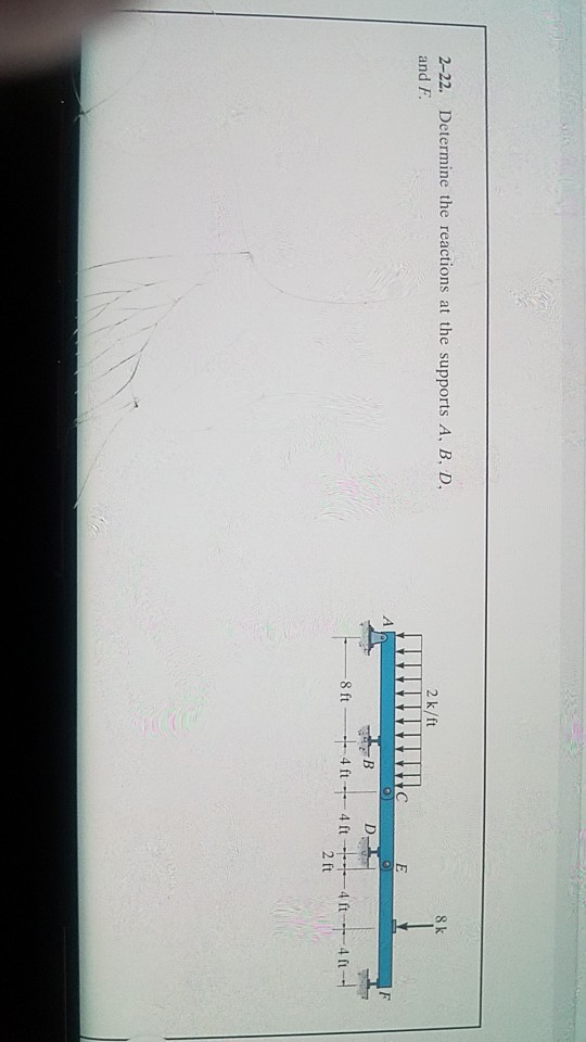 Solved 2-22. Determine The Reactions At The Supports A, B, | Chegg.com