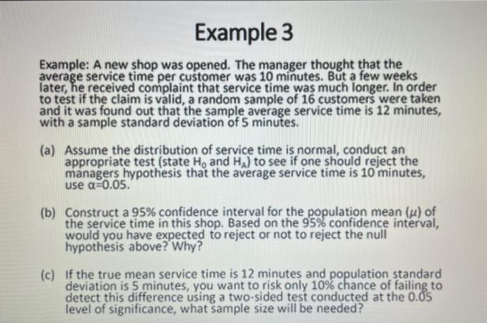Solved Example: A new shop was opened. The manager thought | Chegg.com