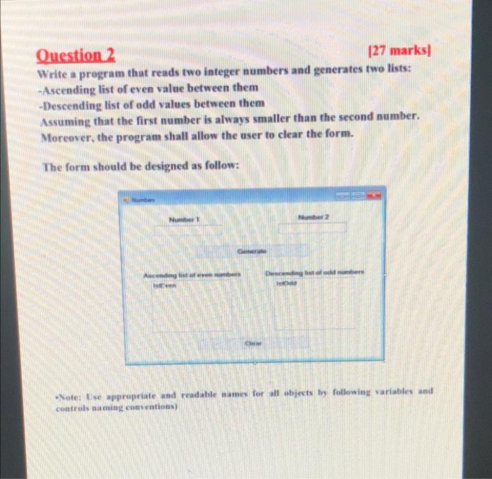 Solved Question 2 127 marks) Write a program that reads two | Chegg.com