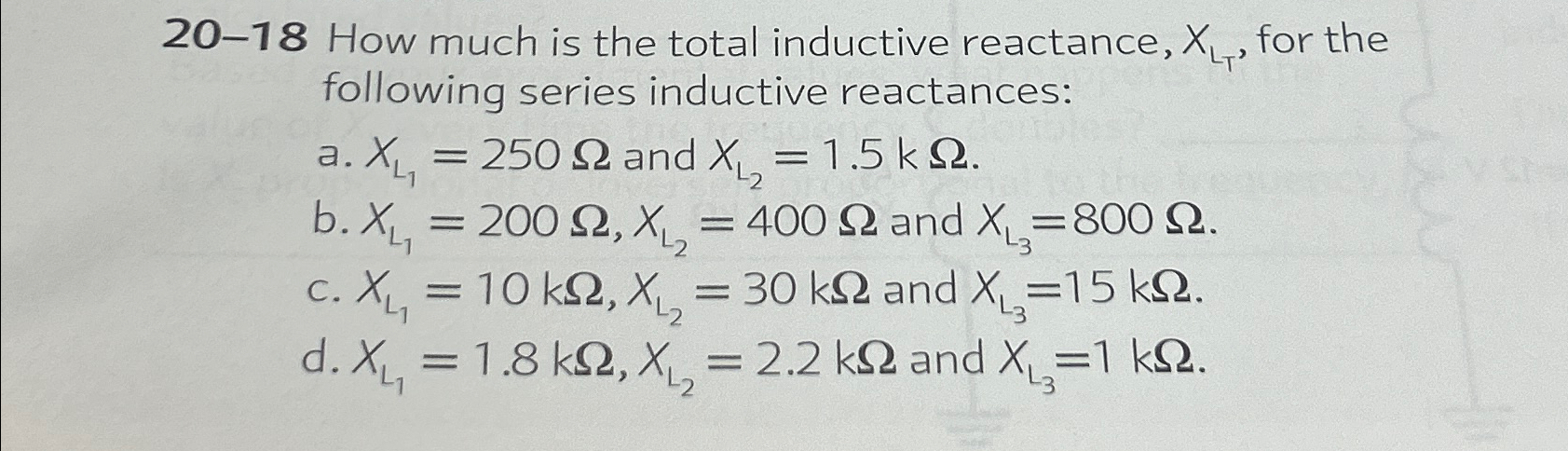 20-18 ﻿How much is the total inductive reactance, | Chegg.com