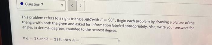 Solved This problem refers to a right triangle ABC with | Chegg.com