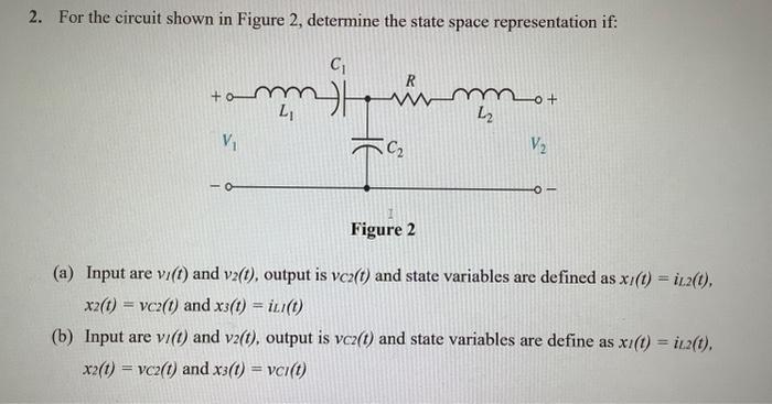 Solved For the circuit shown in Figure 2, determine the | Chegg.com