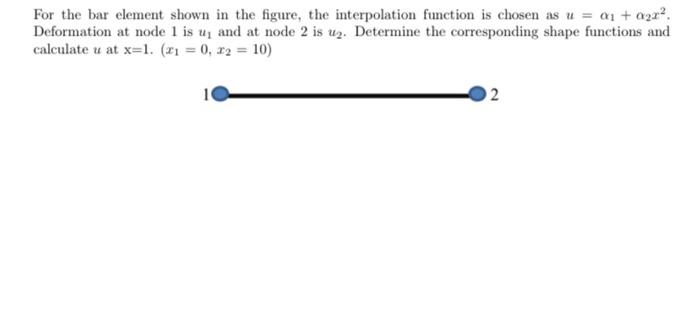 Solved For the bar element shown in the figure, the | Chegg.com