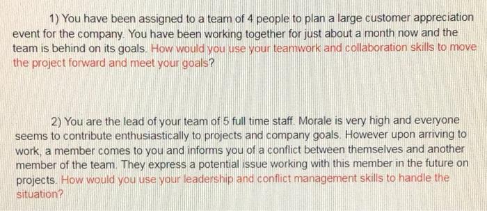 Solved 1) You have been assigned to a team of 4 people to | Chegg.com