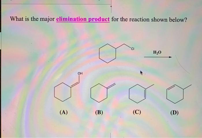 Solved What is the major elimination product for the | Chegg.com