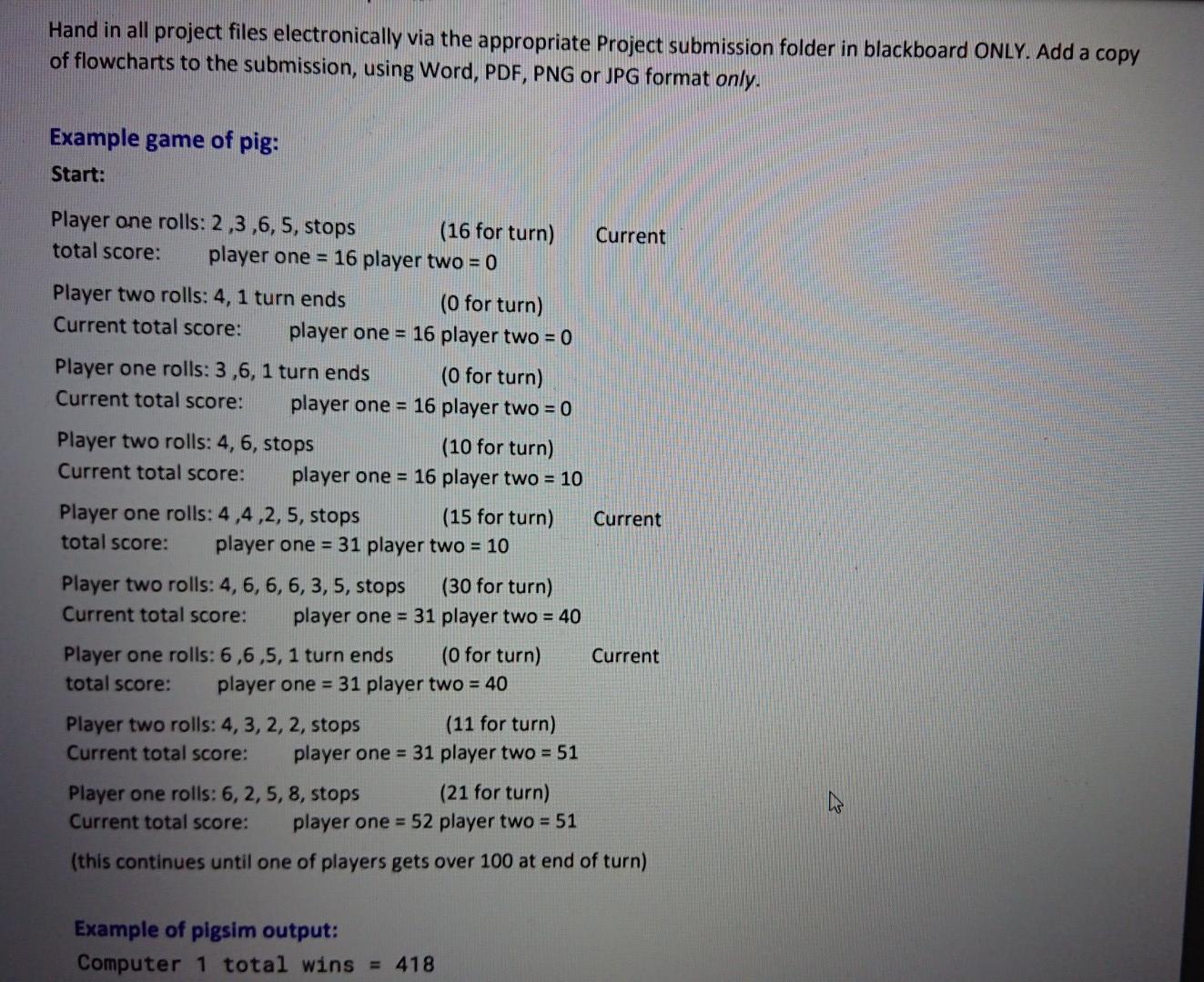 Project 2: Python Pig Project A IN Attached Files: | Chegg.com
