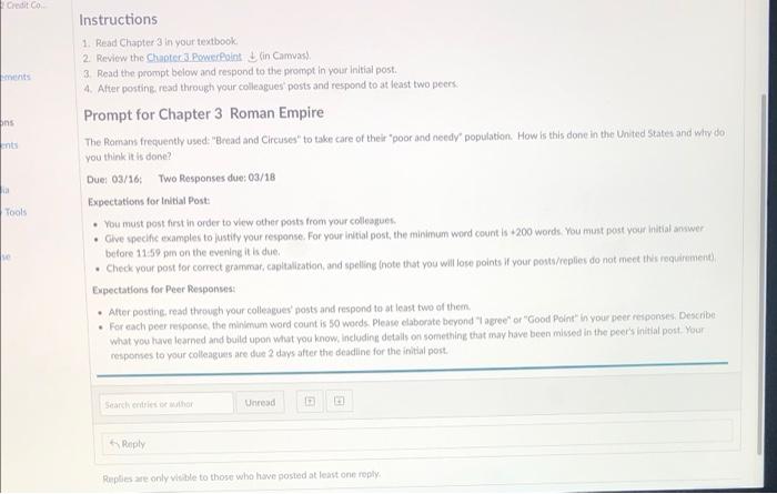 Credit C ents Instructions 1. Read Chapter 3 in your | Chegg.com