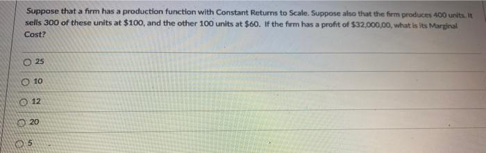 Solved Suppose that a firm has a production function with | Chegg.com