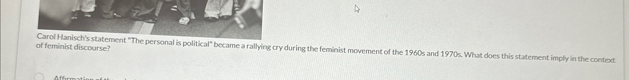 Solved Carol Hanisch's statement 