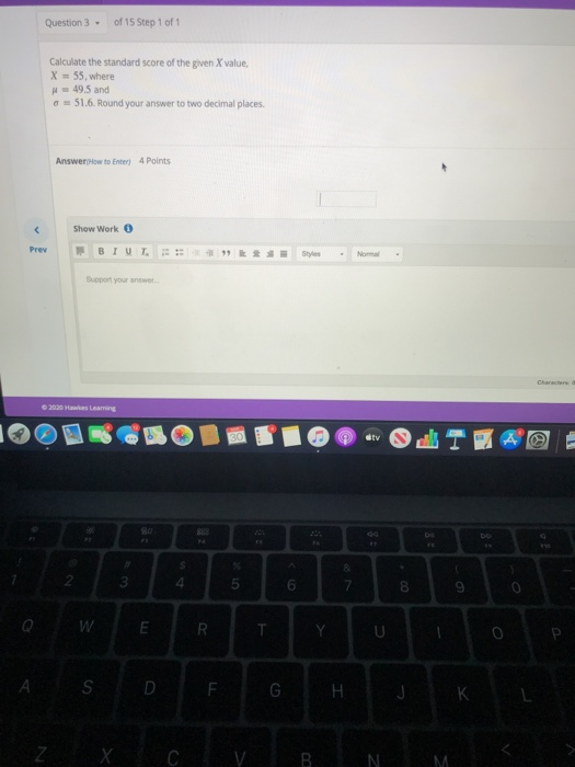 Solved Question 3 of 15 Step 1 of 1 Calculate the standard | Chegg.com