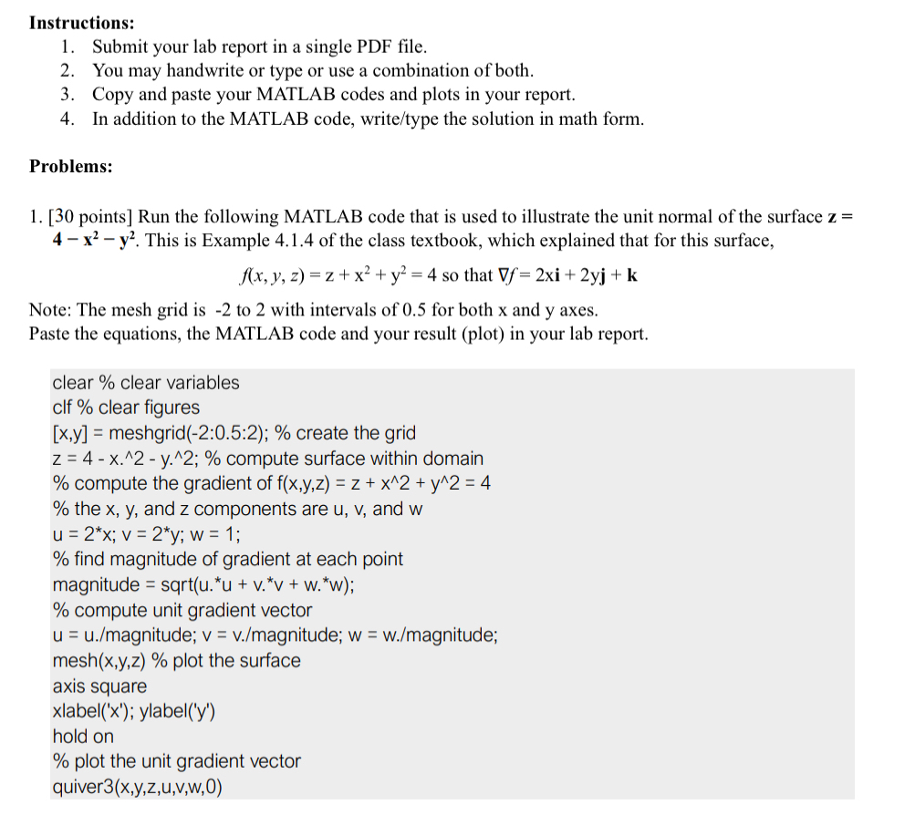 Solved Instructions:Submit your lab report in a single PDF | Chegg.com
