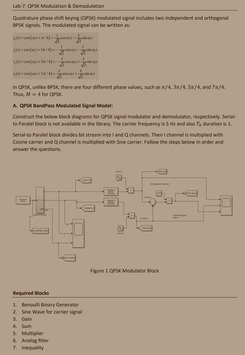 phase shift keying modulation and demodulation