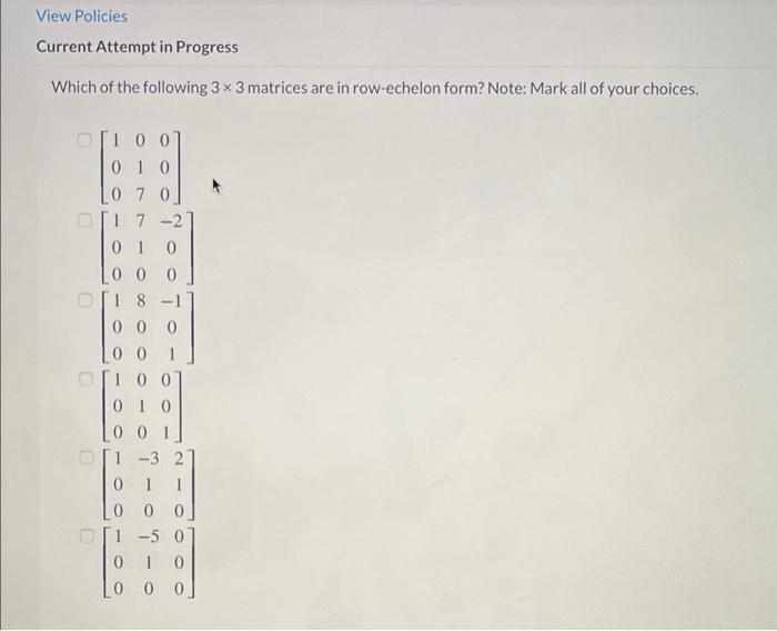 Solved View Policies Current Attempt in Progress Which of | Chegg.com