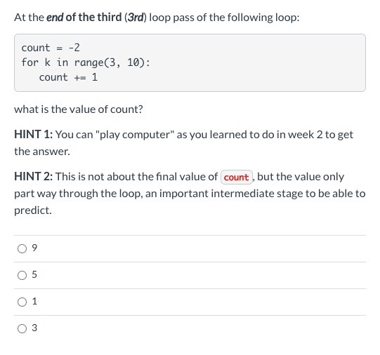 Solved At the end of the third (3rd) loop pass of the | Chegg.com