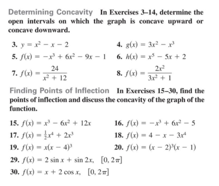 Solved Determining Concavity In Exercises 3 14 Determine Chegg Com