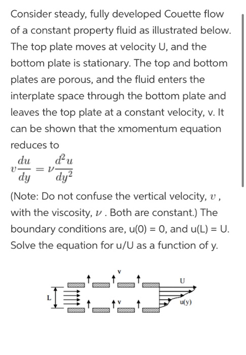 Solved Consider steady, fully developed Couette flow of a | Chegg.com