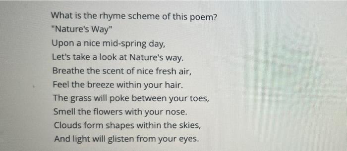 What is the rhyme scheme of this poem? 