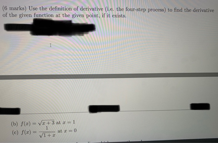 6. definition of derivative homework