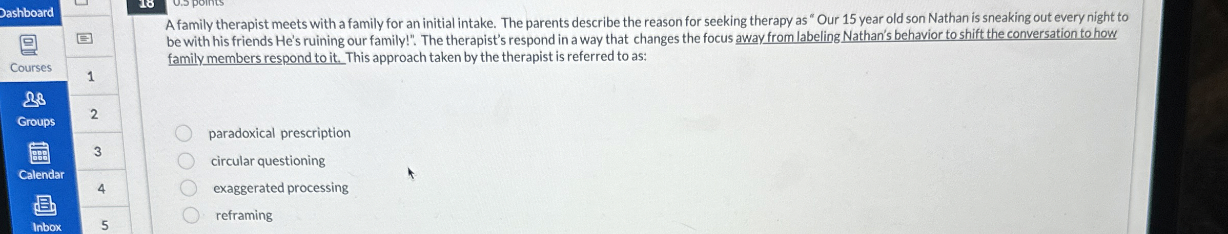 Solved A family therapist meets with a family for an initial | Chegg.com