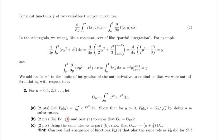 Solved For most functions f of two variables that you | Chegg.com