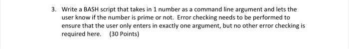 Solved 3. Write a BASH script that takes in 1 number as a | Chegg.com