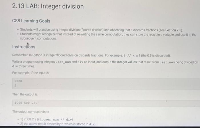 Solved CS8 Learning Goals - Students will practice using | Chegg.com