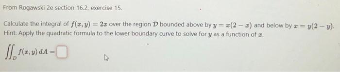 Solved From Rogawski 2e section 16.2, exercise 15. Calculate | Chegg.com