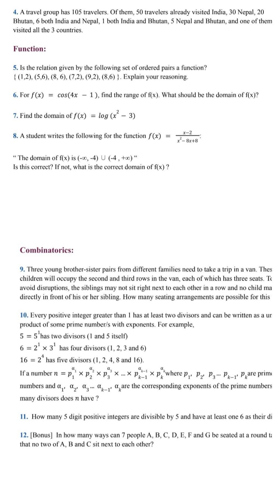 Solved Combinatorics: 9. Three Young Brother-sister Pairs | Chegg.com