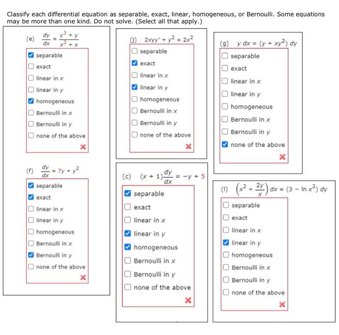 Solved Classify Each Differential Equation As Separable