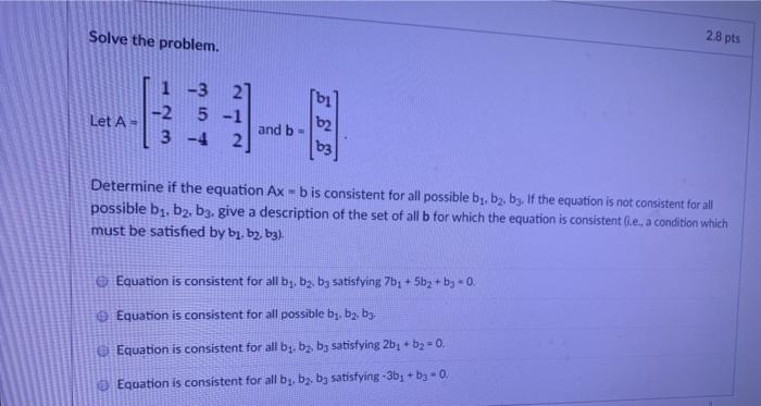 Solved 2.8 Write the system as a vector equation or matrix | Chegg.com