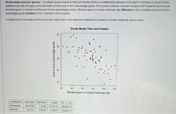 Solved Social media and your grades - A college student | Chegg.com