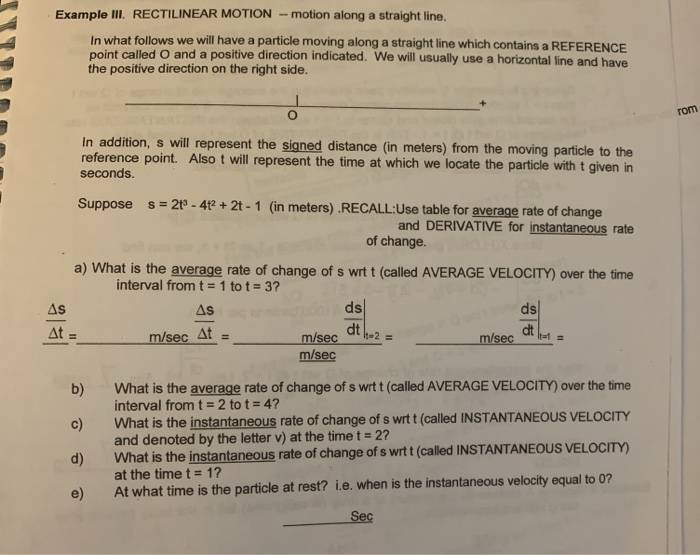 examples of rectilinear motion