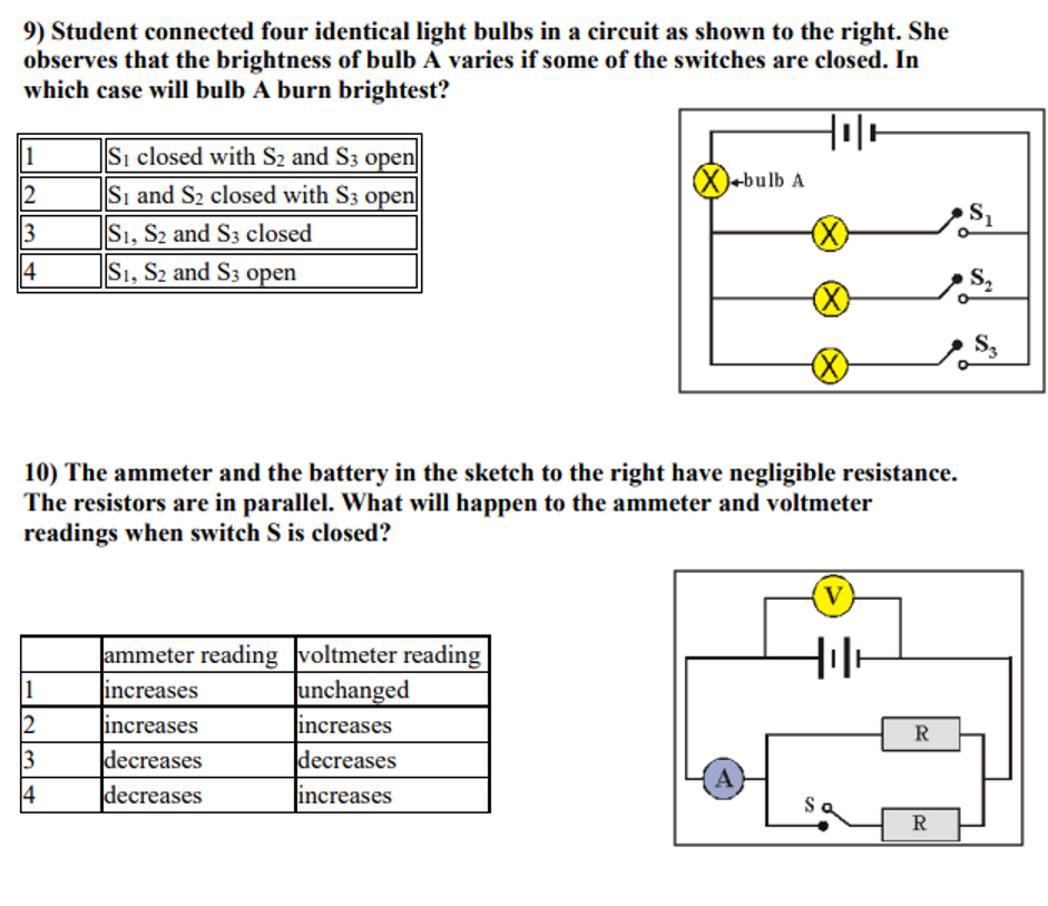 Solved Student Connected Four Identical Light Bulbs In A | Chegg.com