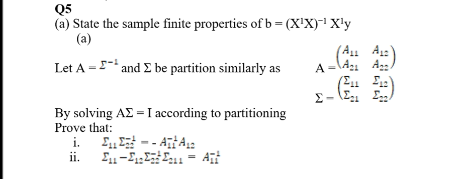 Solved (a) State the sample finite properties of \\( | Chegg.com