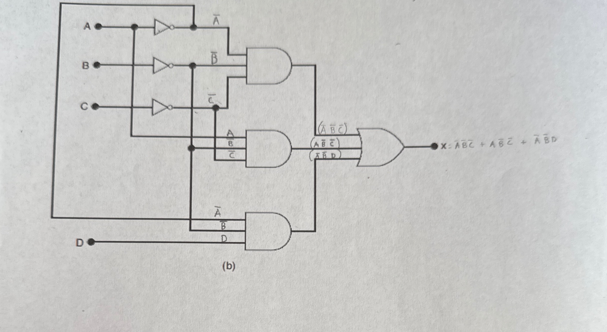 Construct this circuit using NAND gates.Draw the