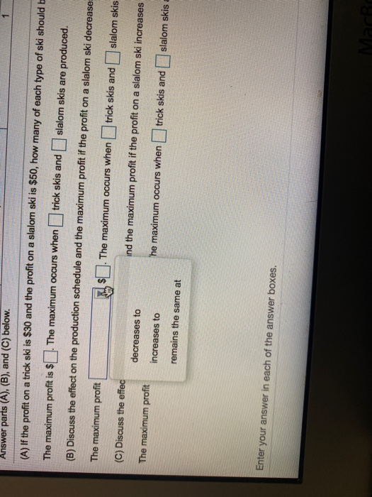 Solved manufacturing company makes two types of water skis,